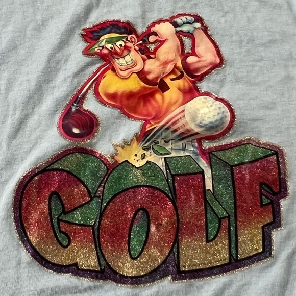 Vintage 1980s Golf Humor Cartoon Graphic Tee Top Shirt - Picture 3 of 5